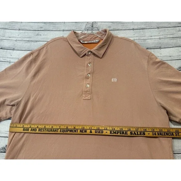 Travis Mathew Mens Short Sleeve Polo Shirt XL Orange Golf Stretch Cotton Blend - Picture 8 of 16